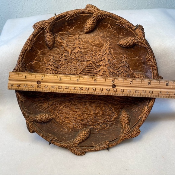 Rustic Cabin Pinecone Decorative Plate - Picture 8 of 8